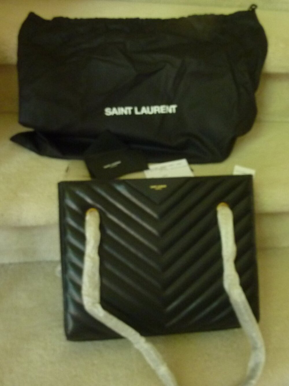 Saint Laurent Brand New "Tribeca" black leather bag